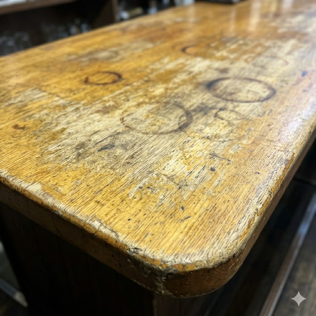 色あせた店舗カウンター